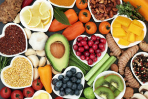 Assortment of healthy fruits and vegetables